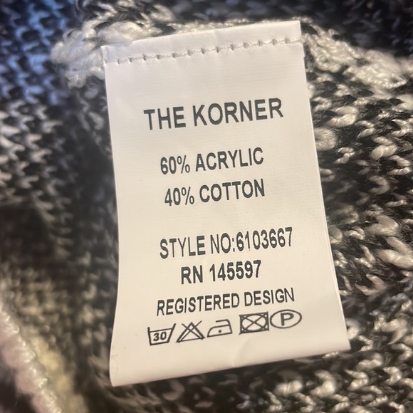 TheKorner Long Sleeve Pullover Sweater Blk White M - Picture 4 of 4